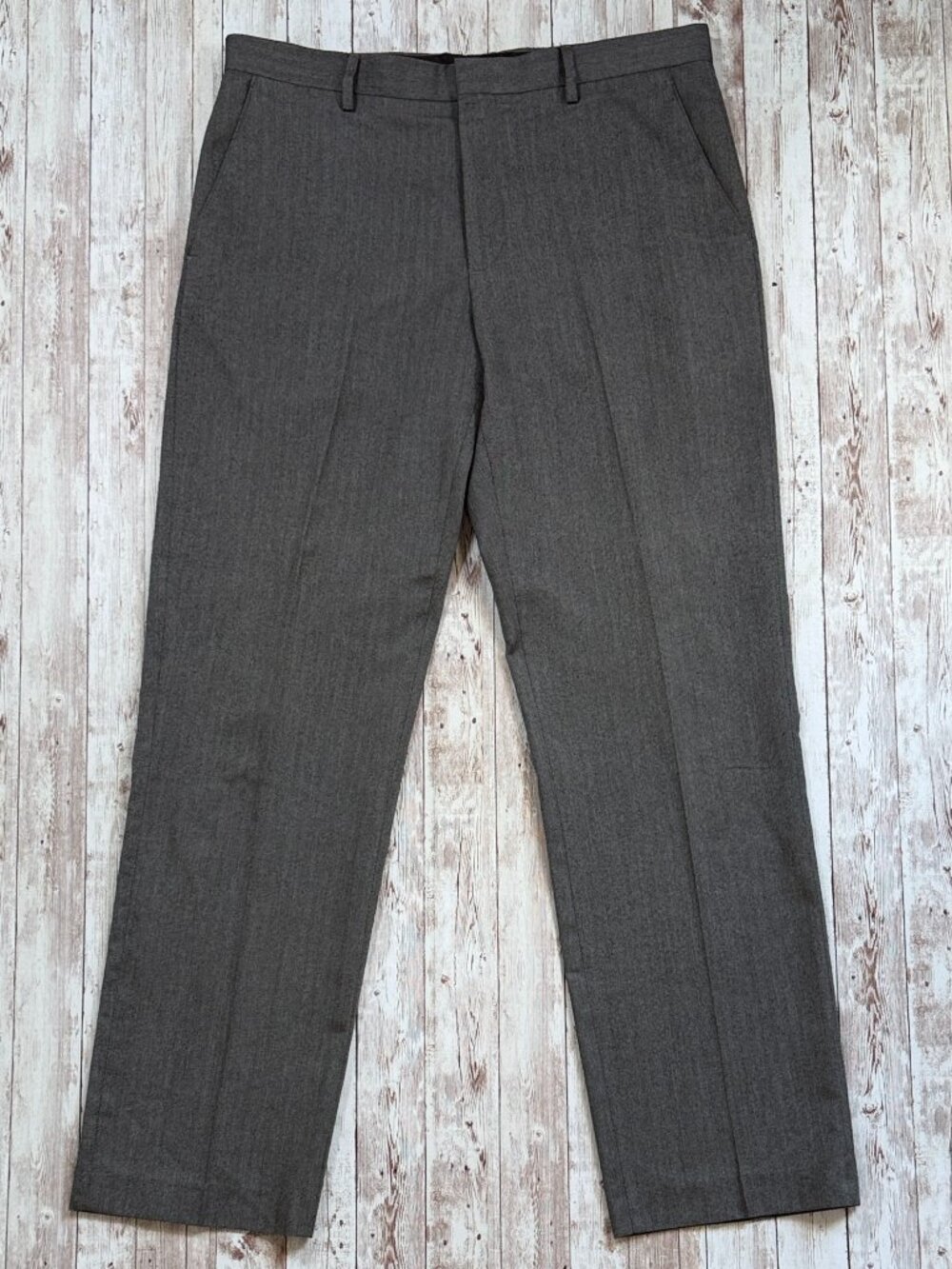 Banana Republic Men's Trousers Dress Pants sz 34 Tailored Fit Herringbone Gray